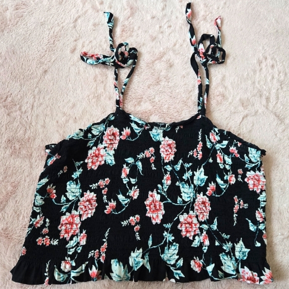 BP Floral Black Sleeveless Top 1x - Picture 1 of 3